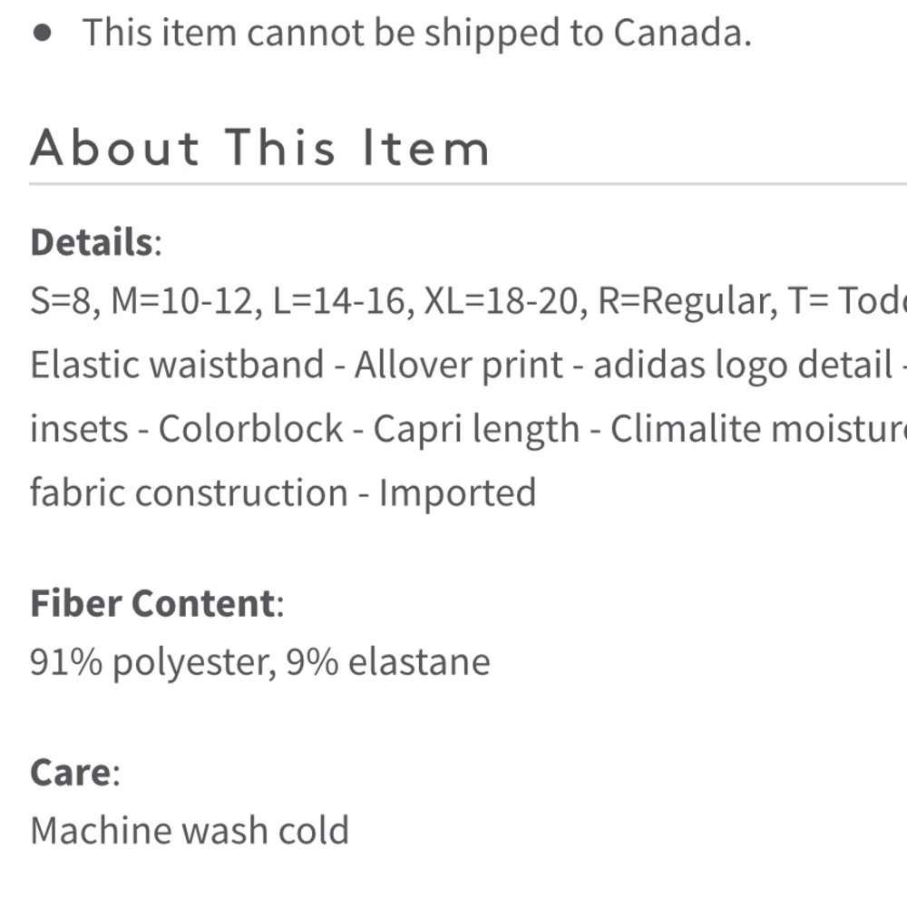 ♦️NWT Adidas Climalite Capri leggings , M - Picture 8 of 8